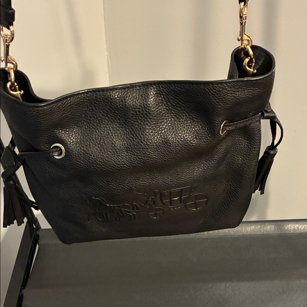 Black Coach Leather Shoulder Bag